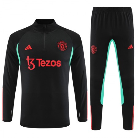 Manchester United Barn Trenings Collegegenser 2023-24 Kvart-Zip Svart Manchester United Barn Trenings Collegegenser 2023-24 Kvart-Zip Svart